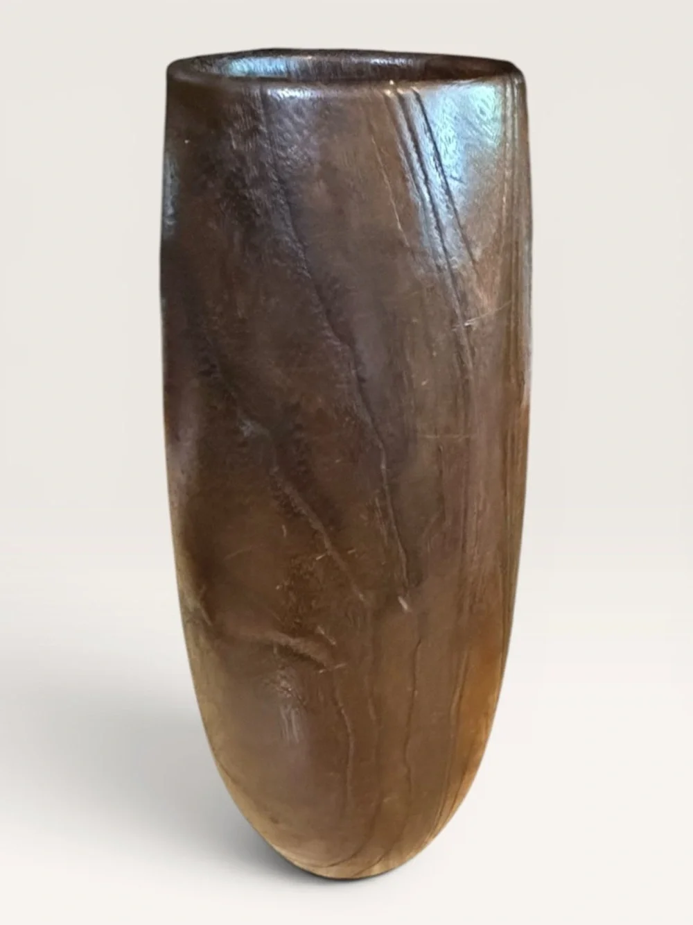 Vintage Japanese Ikebana flower Vase Crafted From Hand-Hewn Kiri Wood